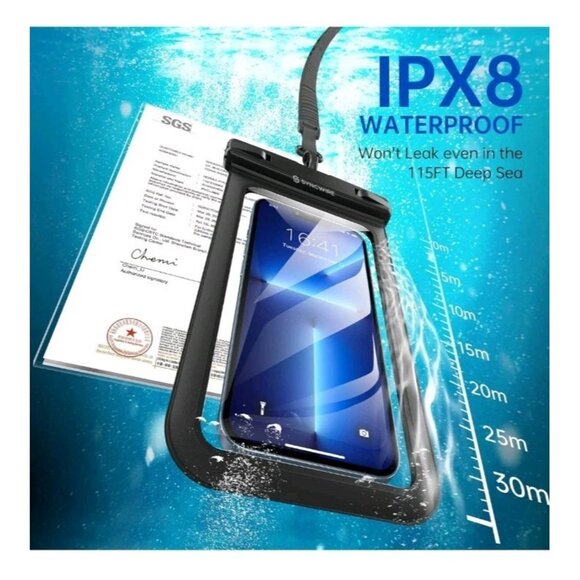 SYNCWIRE Waterproof Phone Pouch 2 Pack Universal IPX8 Waterproof Phone Case - Picture 2 of 8